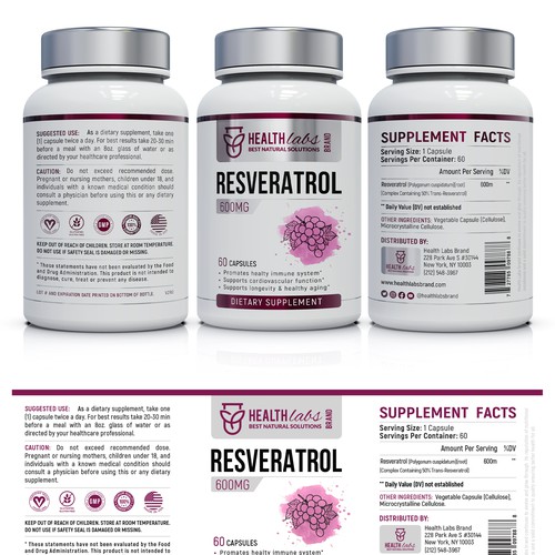 New Brand Health Supplement Brand Label Design Design by m.art.designs