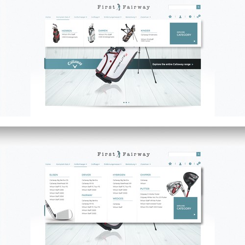 overdracht Overzicht Op het randje Re-design our golf-store | Web page design contest | 99designs