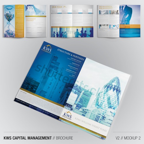 Design a high end marketing brochure for a start up fund Design by MorganEscott