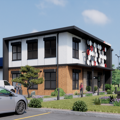 Modern Industrial / Flex Building Facelift Design by Muzaena