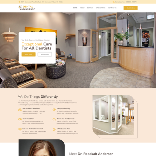 Home page for dental practice Design by creatsoul