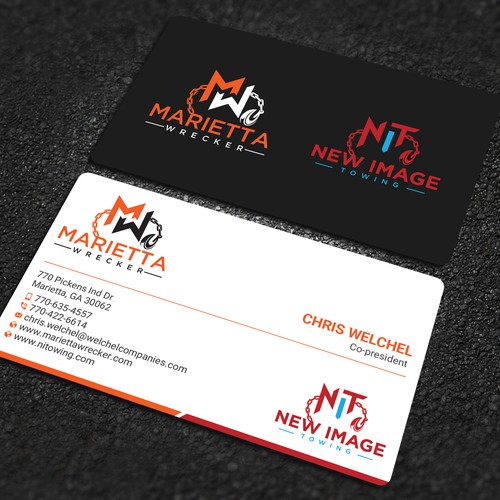 Powerful business card for large towing enterprise Design by prosenjit_P