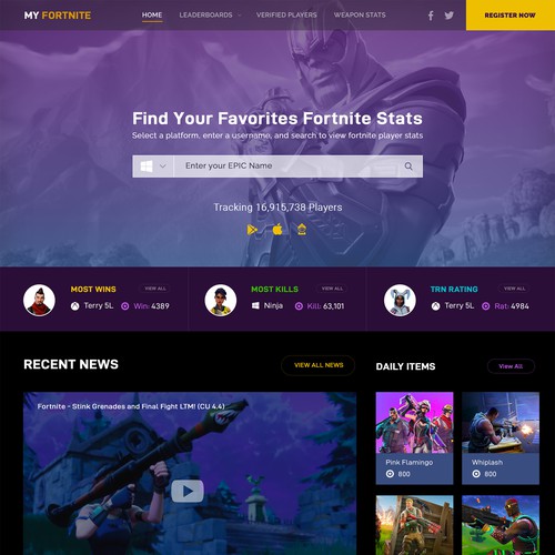 runner up design by 27dezines - fortnite home page