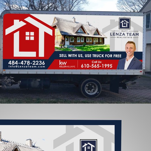 Custom Truck Design Wrap for Real Estate Agent, CREATIVE PROFESSIONAL CLEAN Design by Bittu2015