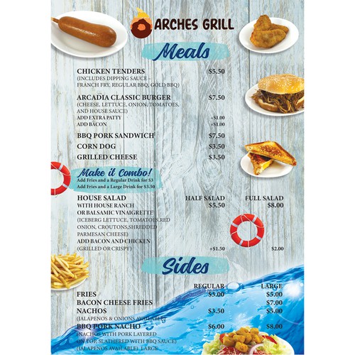Poolside Grill Menu in Southern Utah Design by JOHN's_AlphaCreation