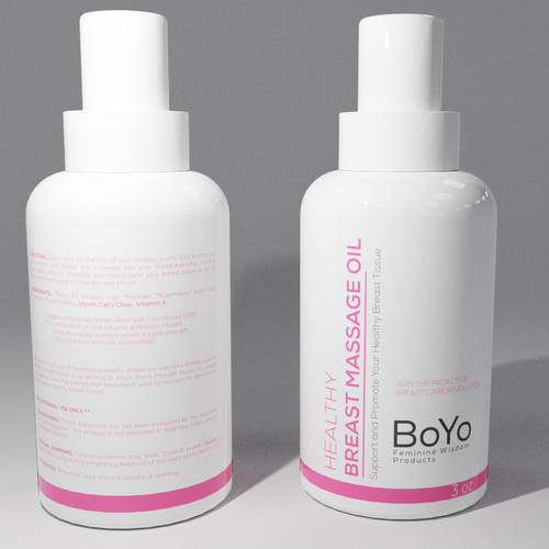 design a classy, bold healthy breast massage oil label-ontwerp door babibola