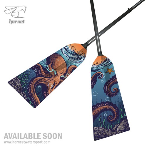 Dragon Boat Paddle Design: Octopus/ Kraken Design by katingegp