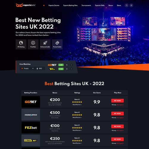 Design a new Esports betting comparison website Design von Mahant Arts