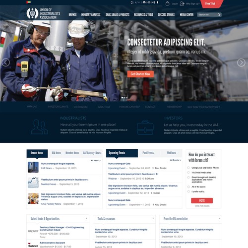 $3000 GUARANTEED !! ****** Just a "homepage" design for the Industrialists Association デザイン by Zeal Design