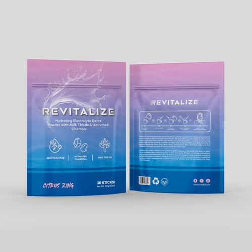 Design Minimalistic, Modern Packaging for Hydrating Electrolyte Detox Powder - Revitalize Design by CUPEDIUM