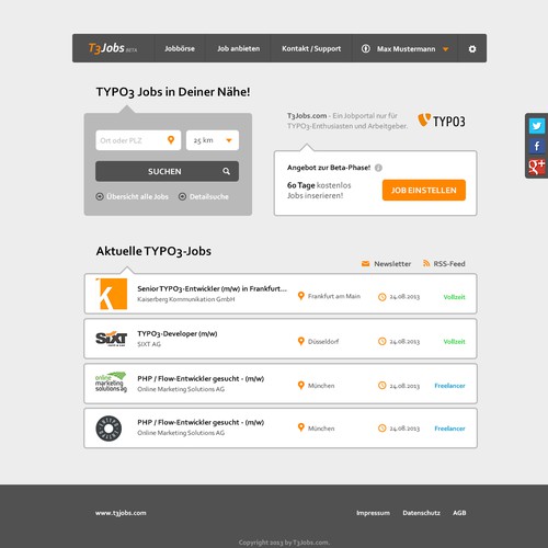 Web page design contest entry by dudelsack