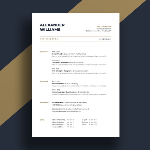 Design an eyecatching resume template Design by AlleriaFwe