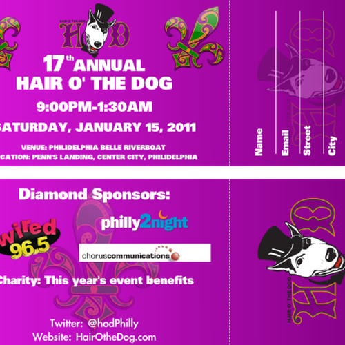 Black Tie Event Ticket Design Design by Michael Robinson