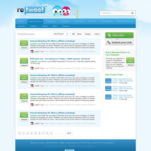 RETWEET.COM  Design von KPdesigns