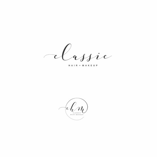 Upscale hair salon simple classic glamour logo Design by mikellyle