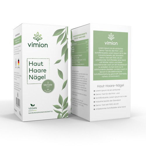 Packaging design for a German brand of high-quality food supplements Design by Packagingholic