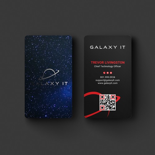 Create a Stellar Space-Themed Business Card for Galaxy IT Design by Roni_