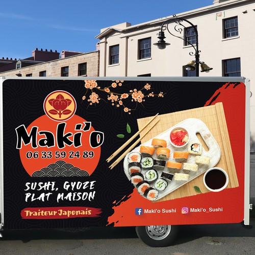 Psd And Ai Included Sushi Foodtruck