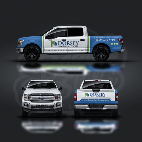 Lawn Care Truck Wrap Design - Ford F150 Crew Cab Design by bakuLdesigns™