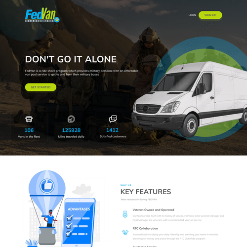 Modern Vanpool Franchise Marketing Landing Page Design by Juanlr14