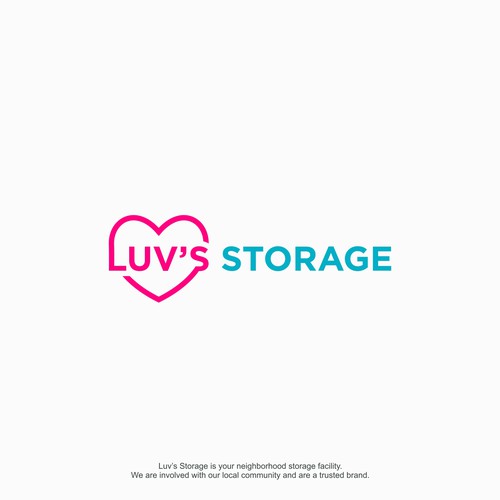 Luv’s Storage - modern logo with bright color Design by 3PM