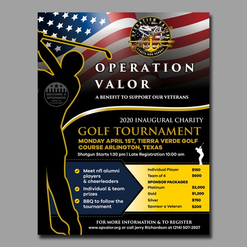 FLYER - Veteran's Charity Golf Tournament Design by Dzhafir