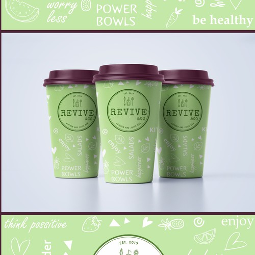 HELP!!!!! Modern juice bar  looking for cup design for togo cups Design by cristo04