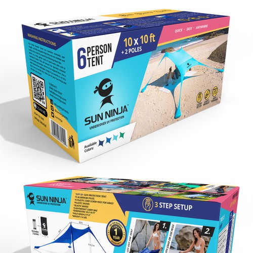 Sun ninja beach tent, Product packaging contest