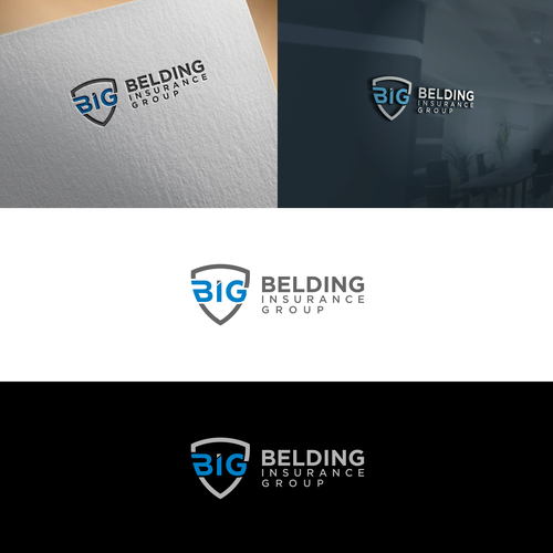 Simple logo w/ shield and letters "BIG" for insurance group Design by Branco Designs