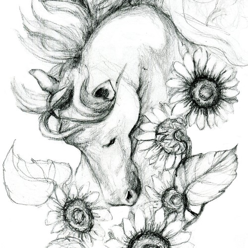 Horse and Sunflower Thigh Tattoo Tattoo contest