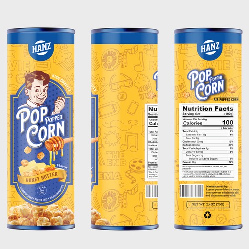 Premium Quality Popped Pop Corn Packaging Design by Davi Giolo ★