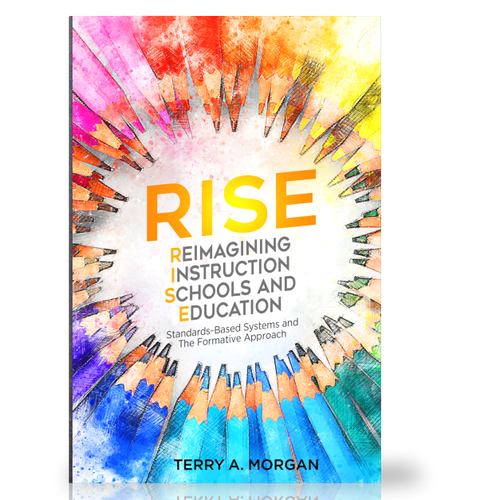 Education book cover for new innovative thought leader with fresh ideas. Design by Arrowdesigns