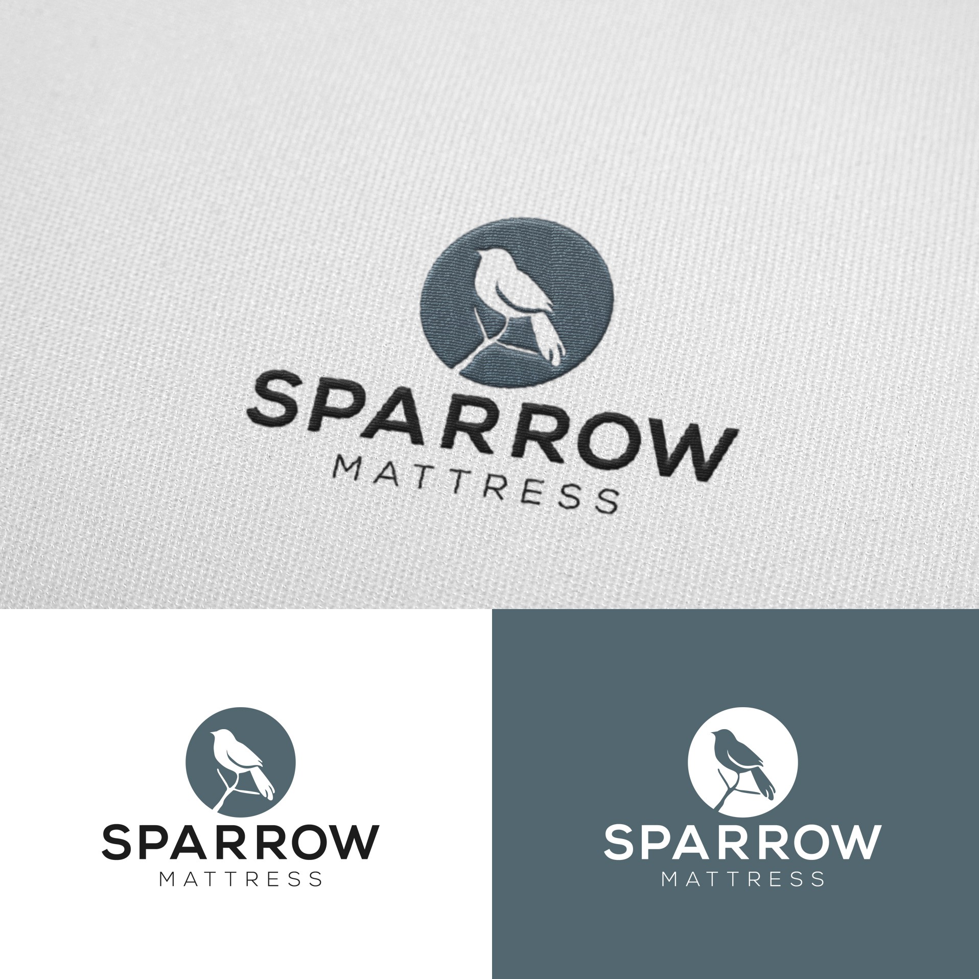 Sparrow logo with the title 'Create a Contemporary flying "Sparrow" inspired Logo for Bedding Retailer'