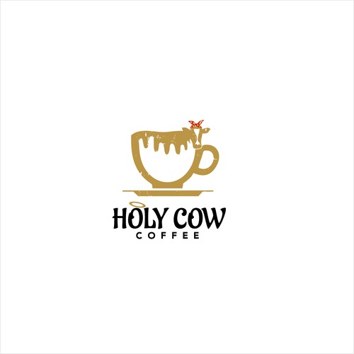 Design an Eye Catching Country Vibe Coffee Logo for "Holy Cow Coffee" Design by mahesabenar