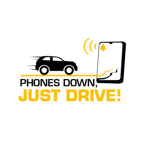 Eye-catching logo for distracted driving campaign Phones Down, Just Drive! Design by Jettgraphic