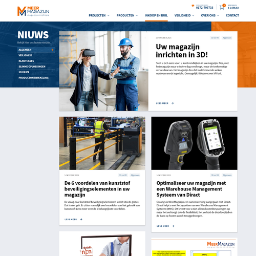 Creative website templates for a leading pallet racks company_ Meermagazijn Design by ChickenDinner