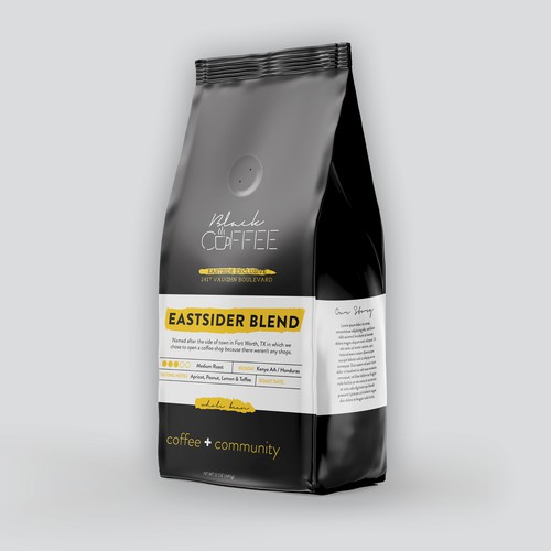 Black Coffee Bags Design by KimLathe