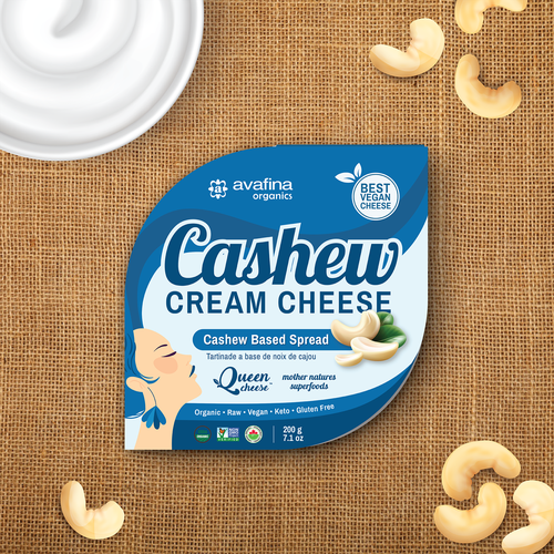 Vegan Cashew Cheese Packaging Rebrand Design by Kedaigraphic