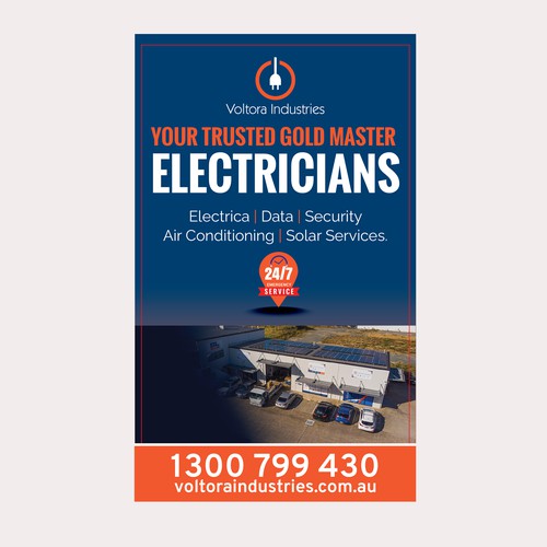 Voltora Industries Back Wall Banner Design by Sketch Media™