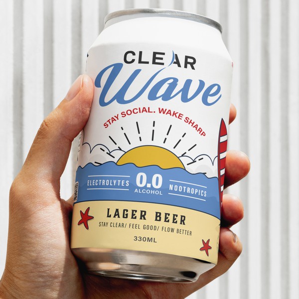 Clear Wave non-alcohol beer can