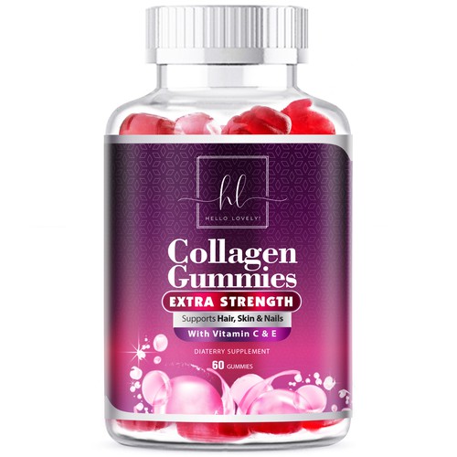 Design di Hello Lovely needs a Collagen Gummies product label di agooshe