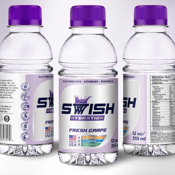 Grape Swish Hydration Bottle Label