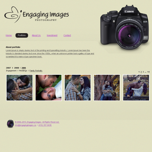 Wedding Photographer Landing Page - Easy Money! Design by tock
