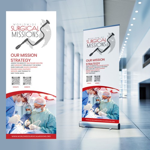 Surgical Non-Profit needs two 33x84in retractable banners for exhibitions Design by LSG Design