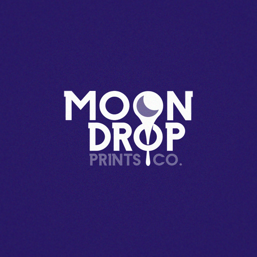 Cozy Etsy Shop Logo for Moon Drop Prints Co Diseño de Oz Loya