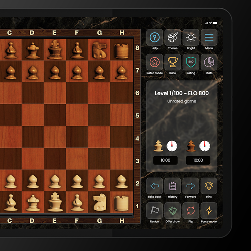 iPad Chess App - Polishing project. See PSD. Design by Borowski Design