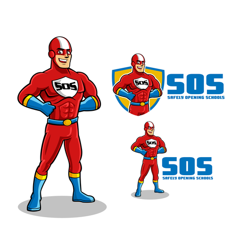 Logo for a group of Super Hero's working to get Kids back to school Design by Mouser®