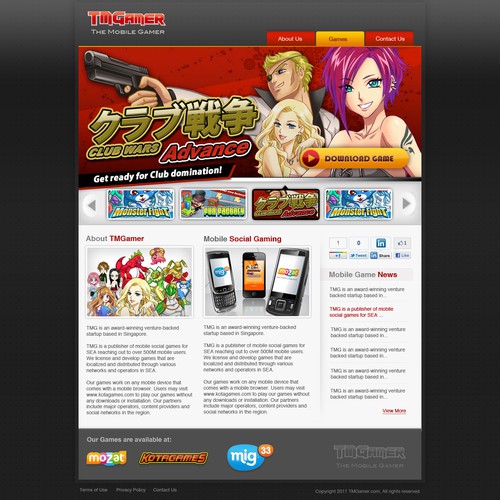 website design for TMGAMER Design por julxz