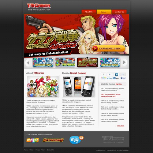 website design for TMGAMER Design by julxz