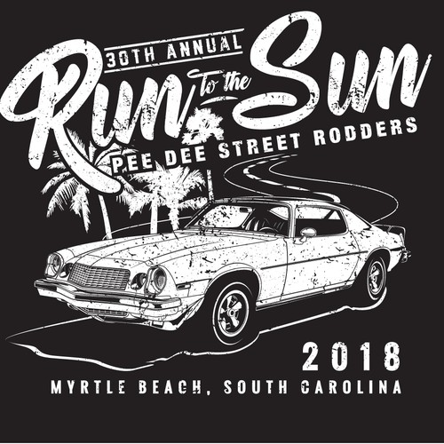 Run to the Sun 2018 classic car show t-shirt design Design réalisé par CLEOPUTRI ™